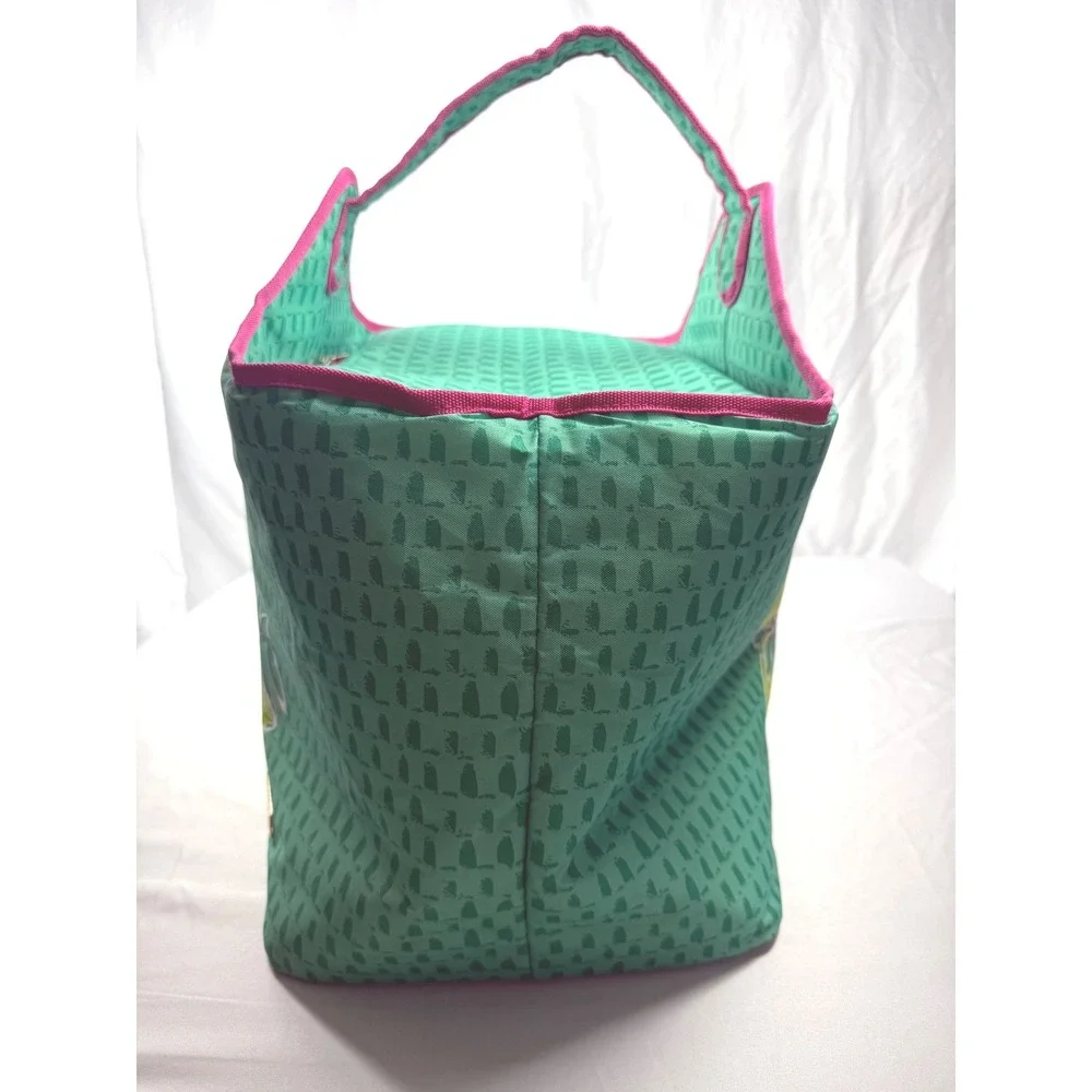 Tupperware Tropical Hibiscus Insulated Cooler Tote Beach Bag Large Green Pink